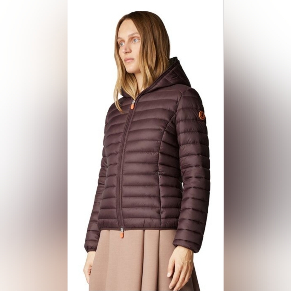 Save The Duck Women's Daisy Animal Free Puffer Jacket. Size L